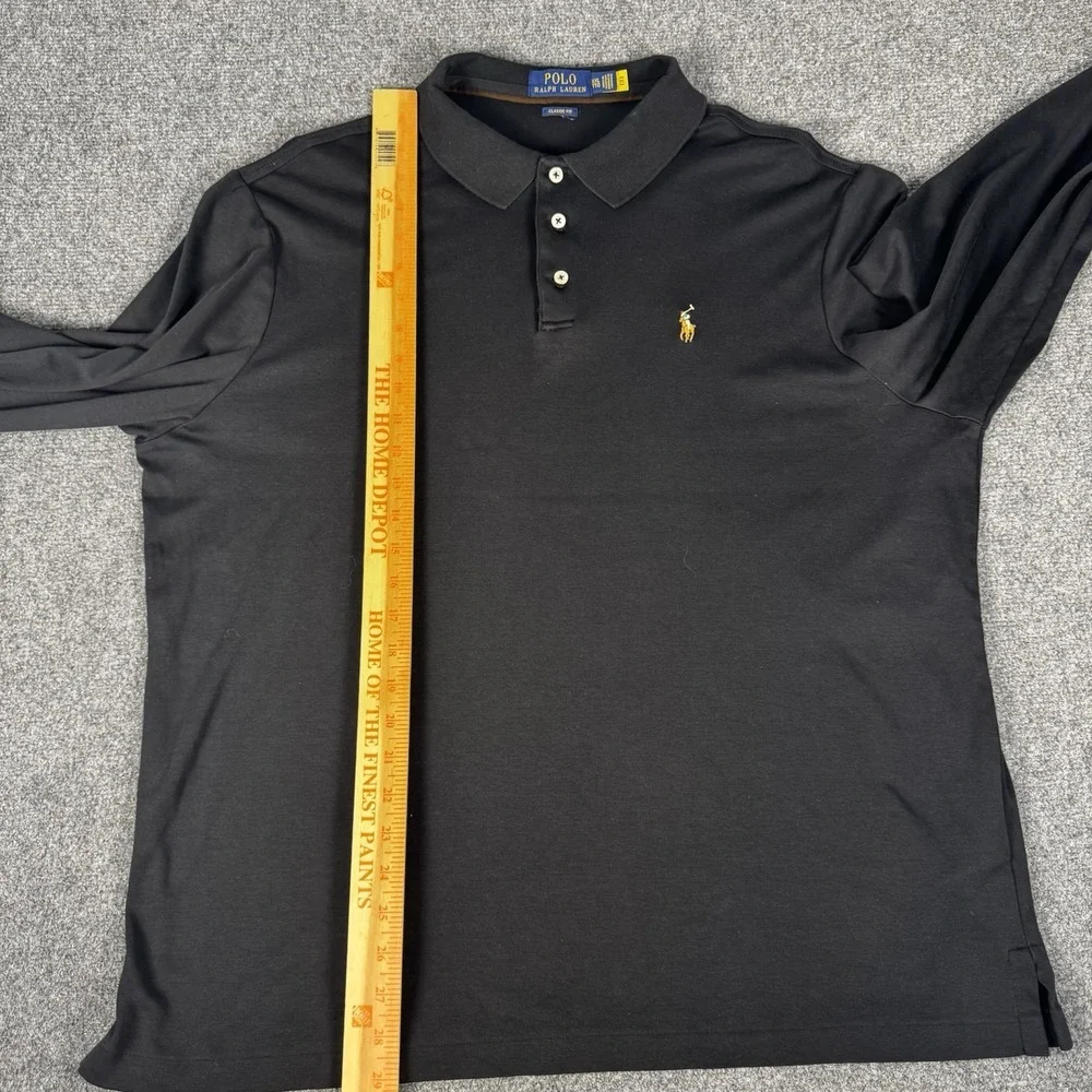 Polo Ralph Lauren Long Sleeve Polo Shirt Mens 2XL Black Flesh Pony Classic Fit